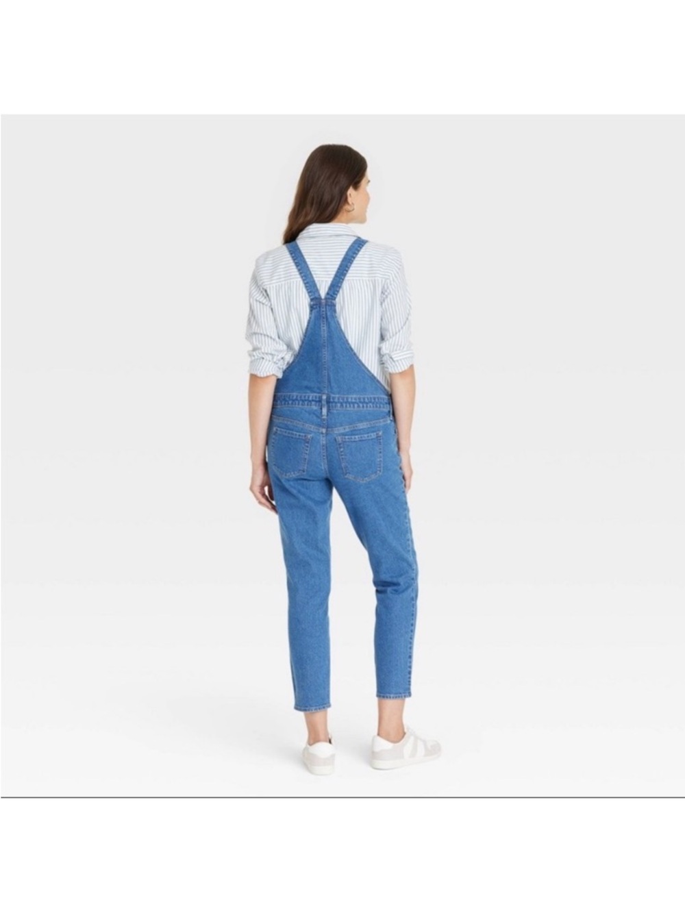 Ingrid & Isabel maternity overalls medium wash blue maternity size 14 NWT - Picture 2 of 9